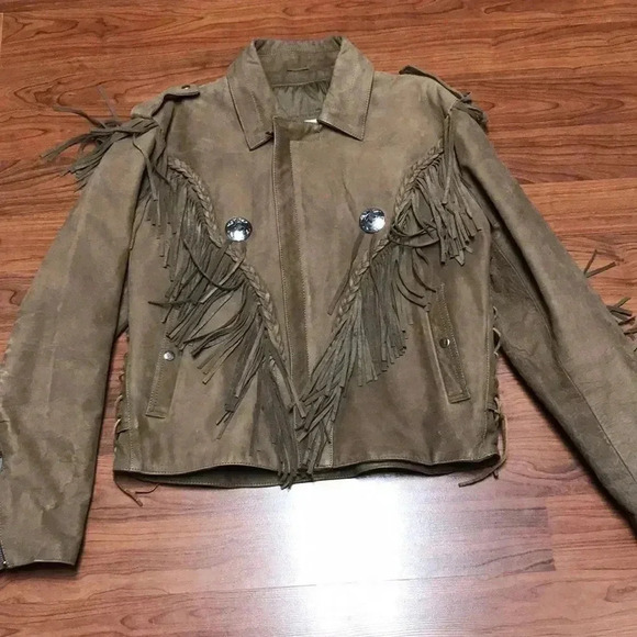 Open Road Wilson’ Vintage Leather Fringe Jacket,XL - Picture 2 of 9
